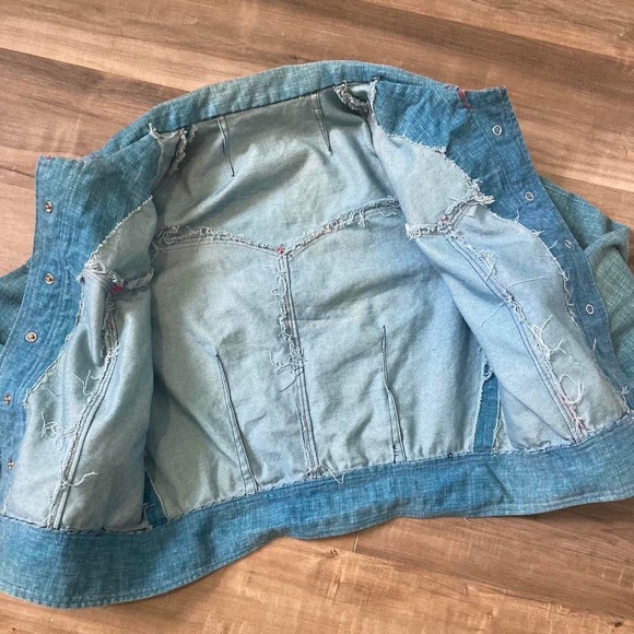 Vtg 60s/70s DENIM SNAP JEAN JACKET - Picture 3 of 7